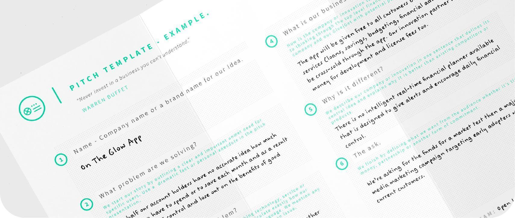 Pitch Template.  21%Open For Business Idea Pitch Template